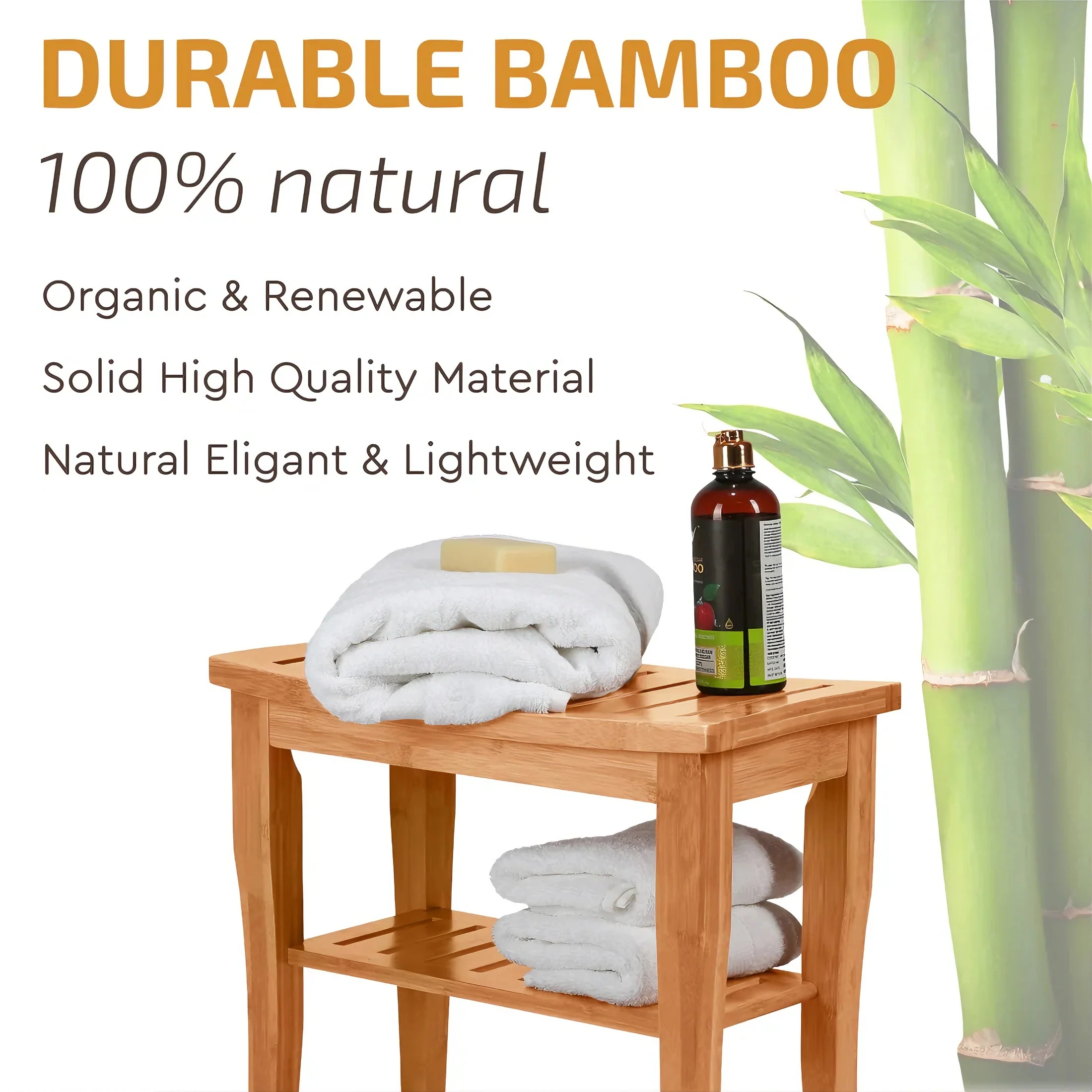 Bamboo Shower Stool - Image 5