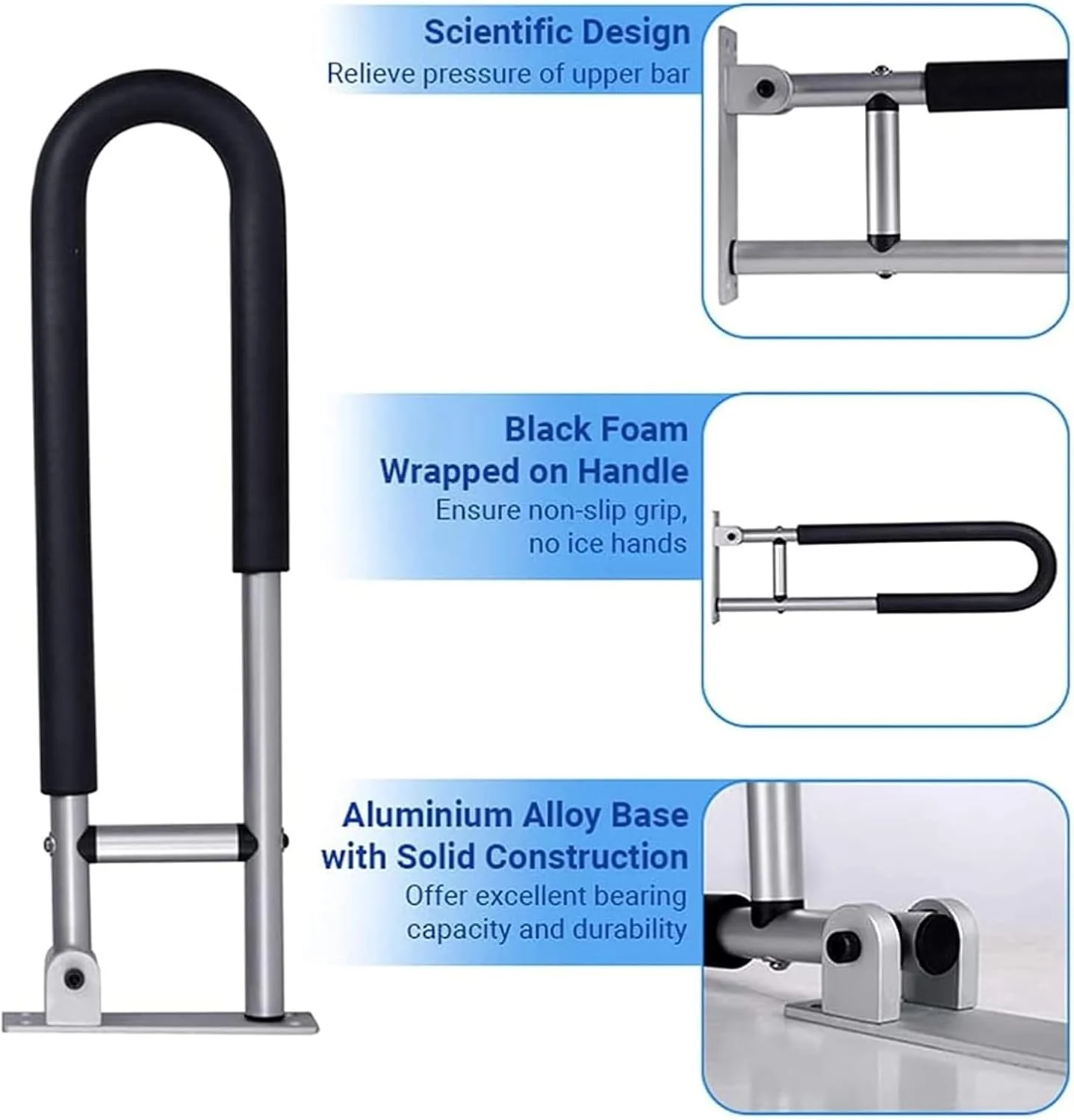 Premium Folding Toilet Grab Bar - Image 3