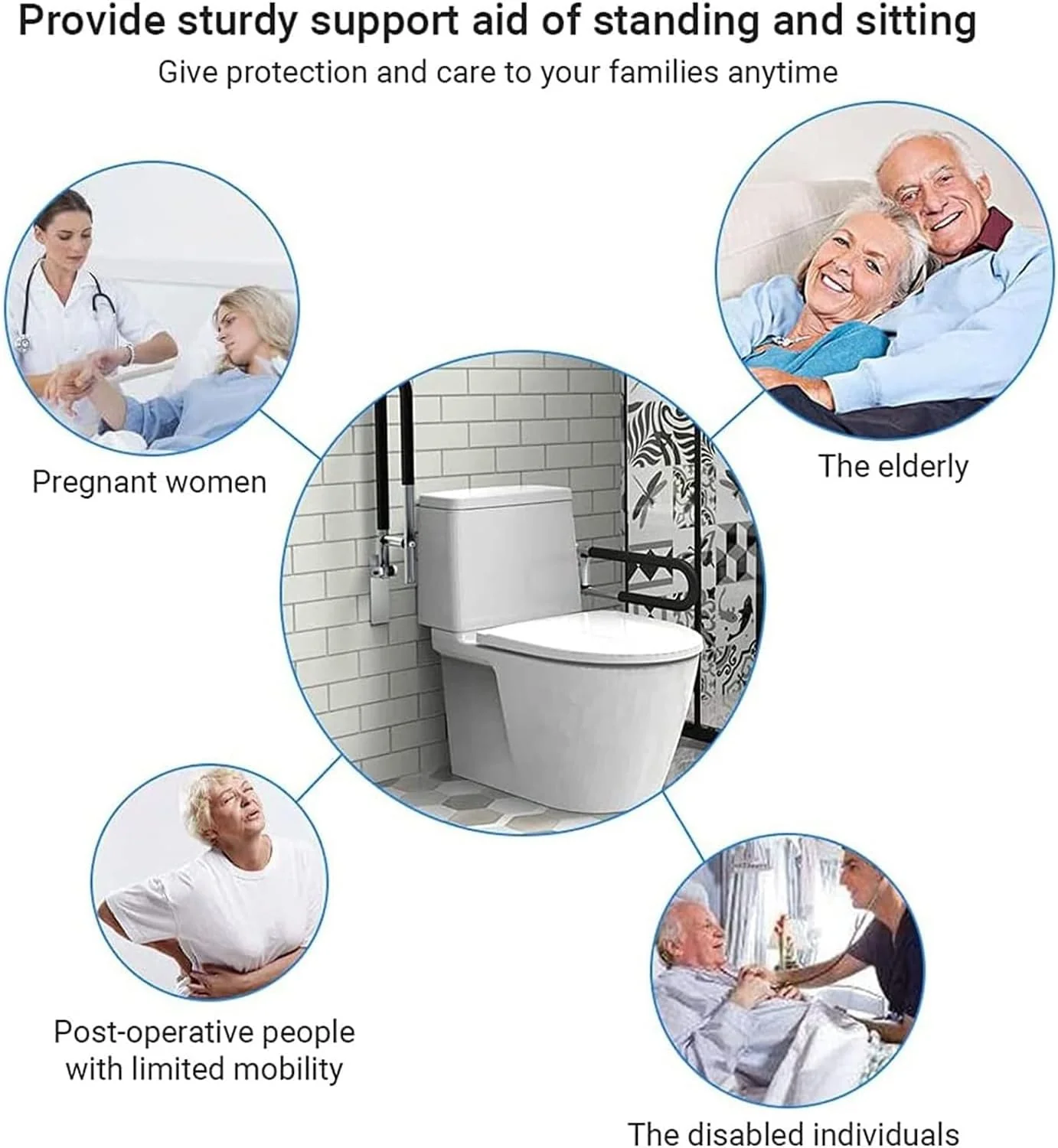 Premium Folding Toilet Grab Bar - Image 7